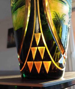 Cristal multicouche art nouveau vase